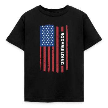 Sport Us Drapeau Musculation - T-shirt Enfant - noir - Devant - AI Model Kid Female (0cm)