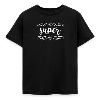 super - Kinder T-Shirt - Schwarz - Vorne - AI Model Kid Female (0cm)