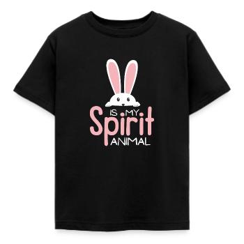 Kaninchen ist mein spirituelles Tier - Kinder T-Shirt - Schwarz - Vorne - AI Model Kid Female (0cm)