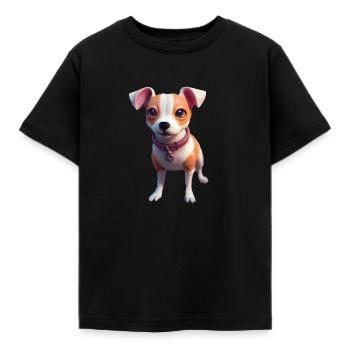 Jack Russell Terrier - Jack Russell - Kids' T-Shirt - black - Front - AI Model Kid Female (0cm)