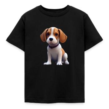 Beagle Dog - Beagle - T-shirt Enfant - noir - Devant - AI Model Kid Female (0cm)