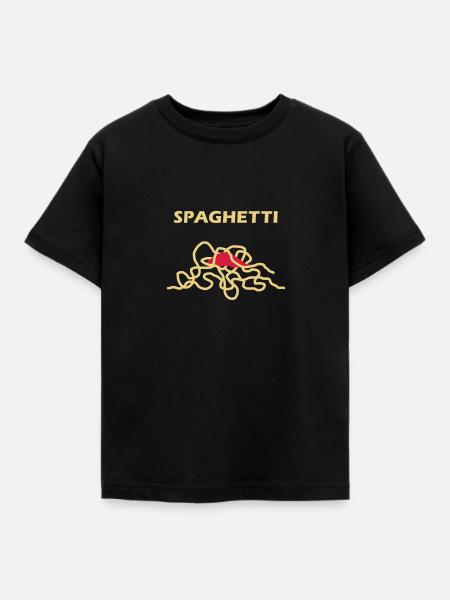 Spaghetti - V2 - Kinder T-Shirt - Schwarz