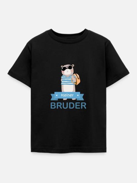 kleiner Bruder Bär - Kinder T-Shirt - Schwarz