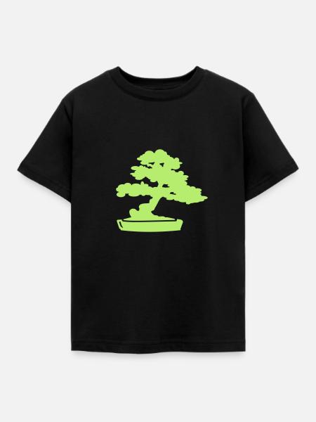 Bonsai Baum - Kinder T-Shirt - Schwarz