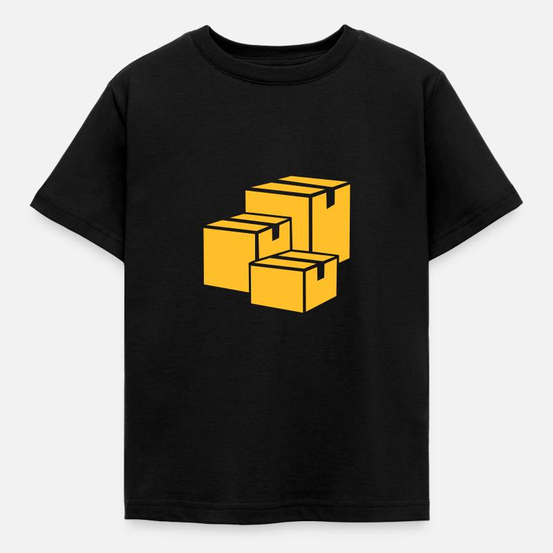 Pakete - Kinder T-Shirt - Schwarz
