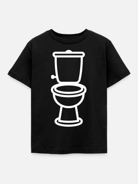 Toilette - Kinder T-Shirt - Schwarz