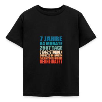7. Jahre Hochzeitstag Kupferhochzeit Geschenkidee - Kinder T-Shirt - Schwarz - Vorne - AI Model Kid Female (0cm)