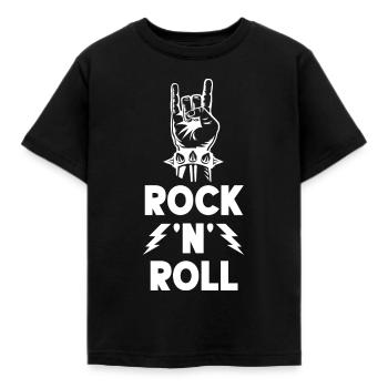 Rock N Roll Sign - Kinder T-Shirt - Schwarz - Vorne - AI Model Kid Female (0cm)