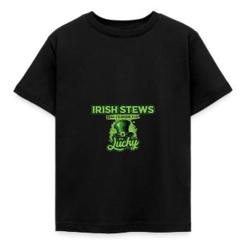 Irische Eintöpfe sorgen jeden Tag für ein glückliches Gefühl St. Patricks - Kinder T-Shirt - Schwarz - Vorne - AI Model Kid Female (0cm)