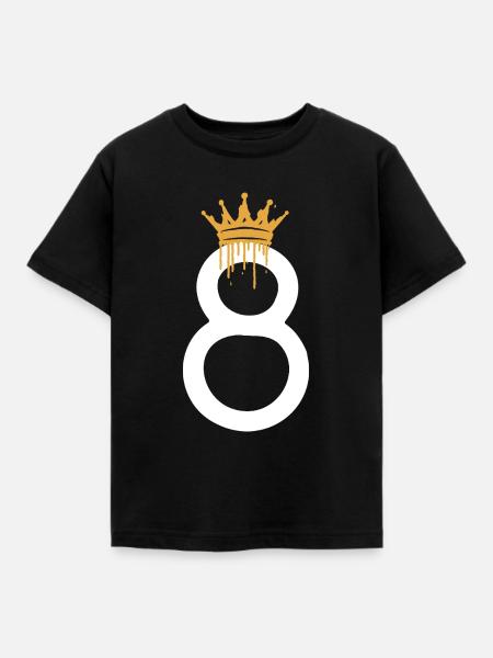 8 - Kinder T-Shirt - Schwarz