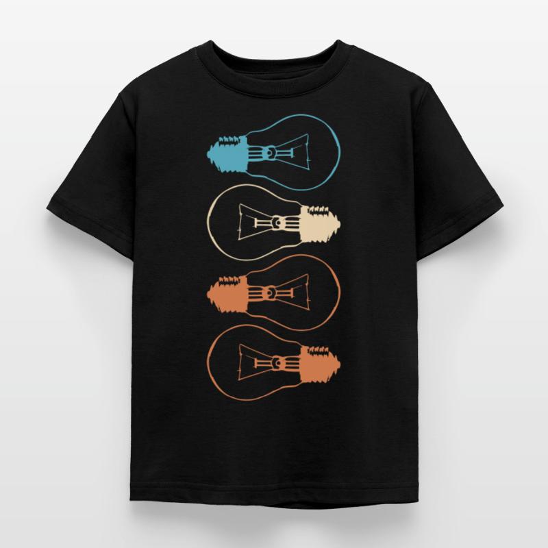 Idea Light Bulb Light Brain Lamp Thinking Vector Kids' T-Shirt