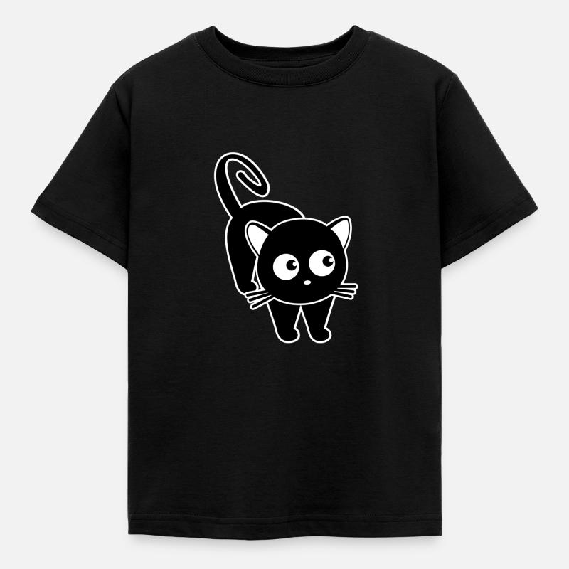 Katze - Kinder T-Shirt - Schwarz