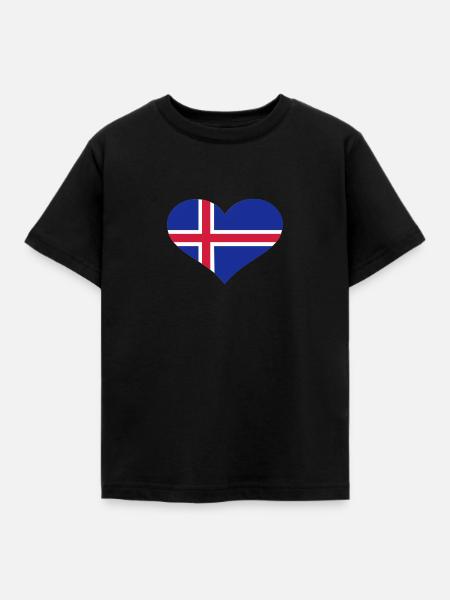 Island - Kinder T-Shirt - Schwarz