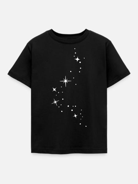 Glitzersterne Glitzer Sterne Sternenhimmel - Kinder T-Shirt - Schwarz