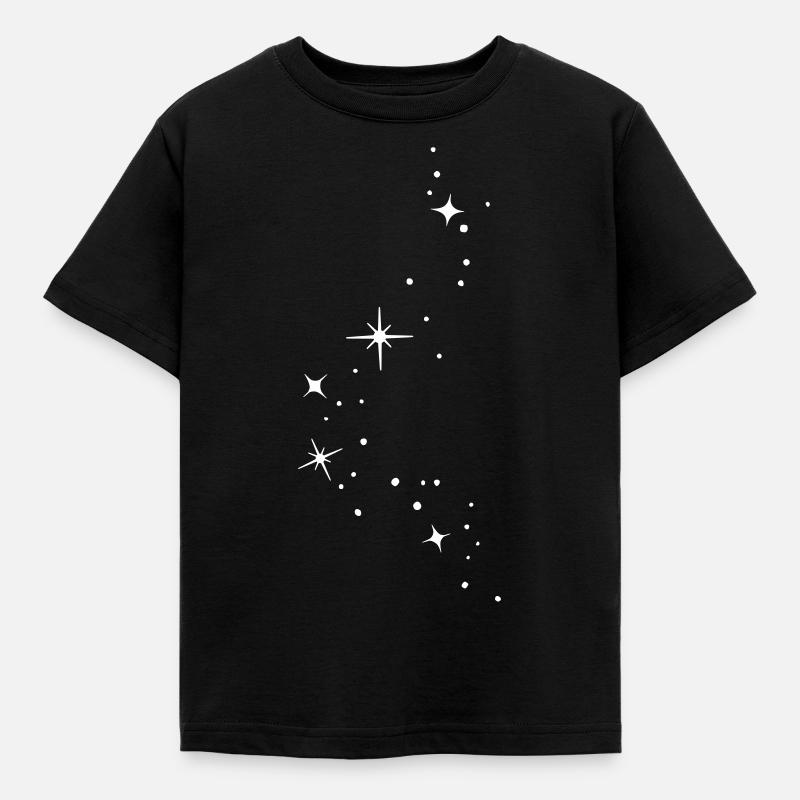 Glitzersterne Glitzer Sterne Sternenhimmel - Kinder T-Shirt - Schwarz