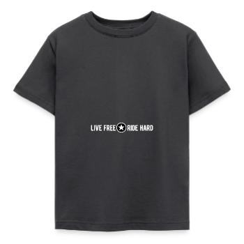 Live Free Ride Hard - Kids' T-Shirt - dark grey - Front - AI Model Kid Female (0cm)