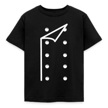 Costume de cuisine de carnaval de carnaval, cours de cuisine, veste de poulailler - T-shirt Enfant - noir - Devant - AI Model Kid Female (0cm)