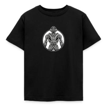 Roboter - Kinder T-Shirt - Schwarz - Vorne - AI Model Kid Female (0cm)
