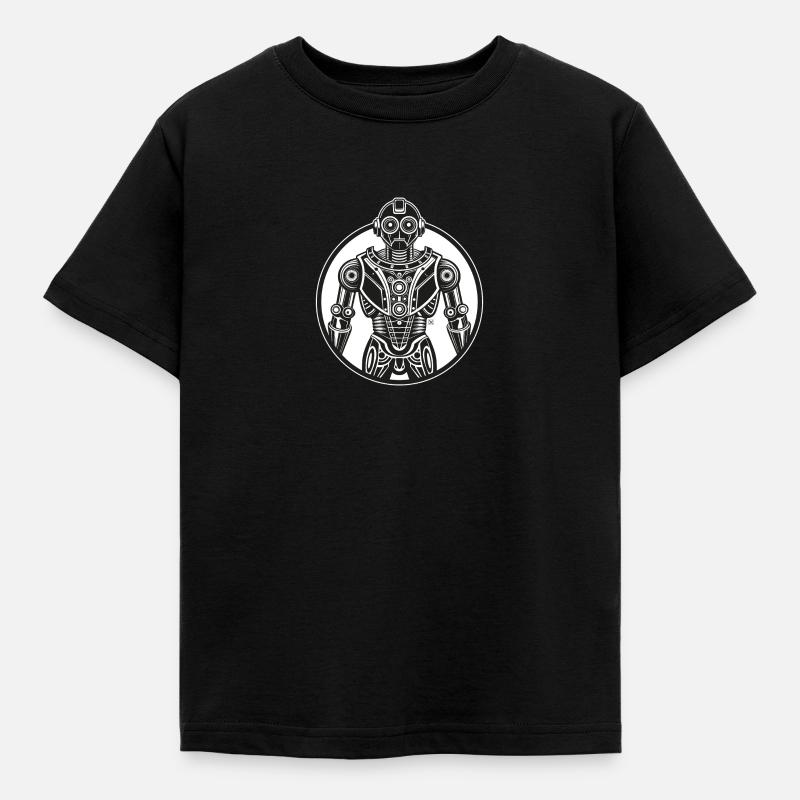 Roboter - Kinder T-Shirt - Schwarz