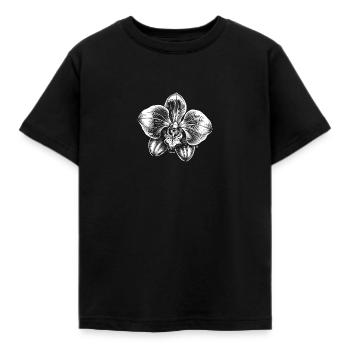 Orchidée - T-shirt Enfant - noir - Devant - AI Model Kid Female (0cm)