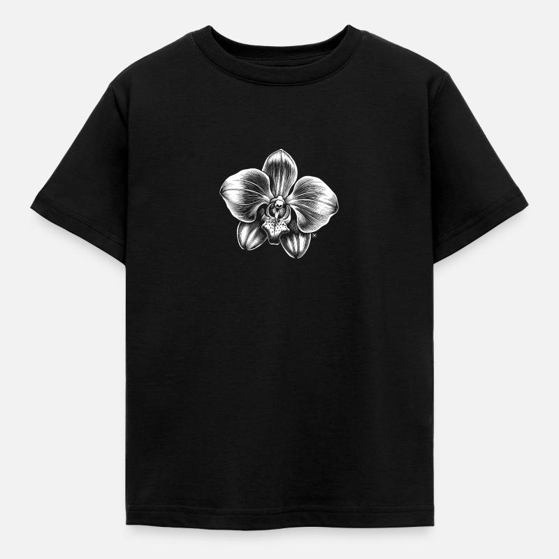 Orchidee - Kinder T-Shirt - Schwarz