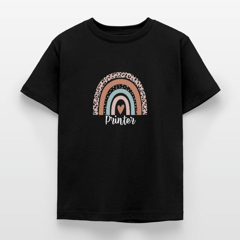Printer Rainbow Leopard Funny Printer Appreciation Kids' T-Shirt