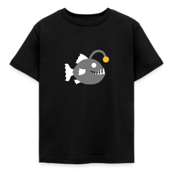 Anglerfisch Fisch Laternenfisch Grafik Tiefsee - Kinder T-Shirt - Schwarz - Vorne - AI Model Kid Female (0cm)