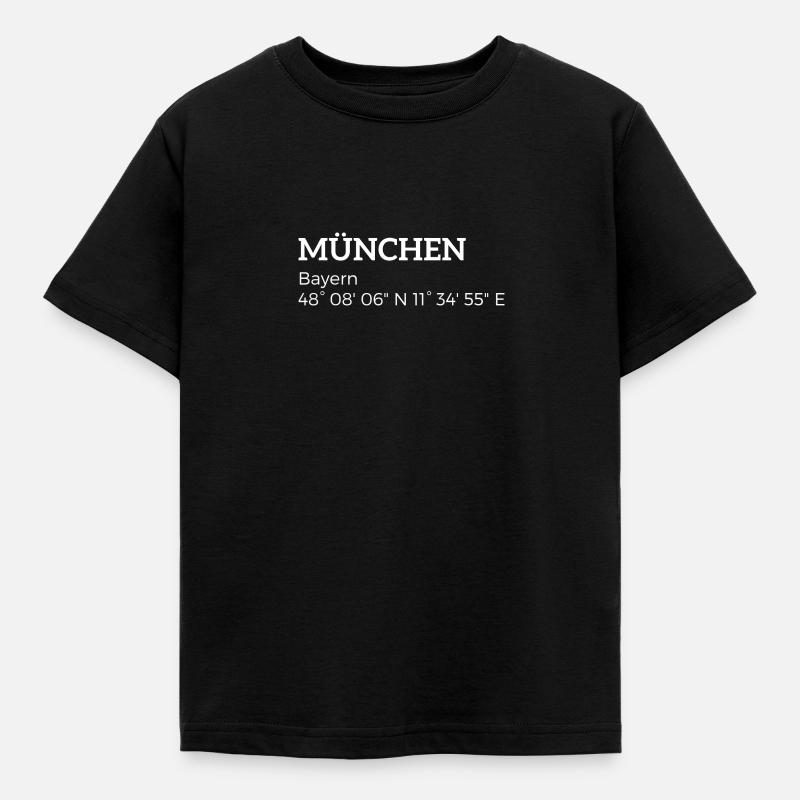 Munich Bavaria coordinates - Kids' T-Shirt - black