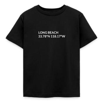 Long Beach California USA Koordinaten - Kinder T-Shirt - Schwarz - Vorne - AI Model Kid Female (0cm)