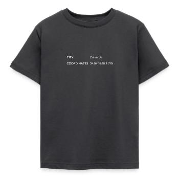 les coordonnées de Columbia, Caroline du Sud, États-Unis - T-shirt Enfant - charbon - Devant - AI Model Kid Female (0cm)