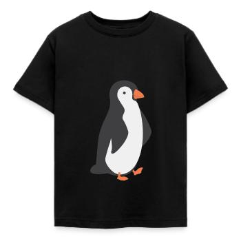 Pinguin - Kinder T-Shirt - Schwarz - Vorne - AI Model Kid Female (0cm)