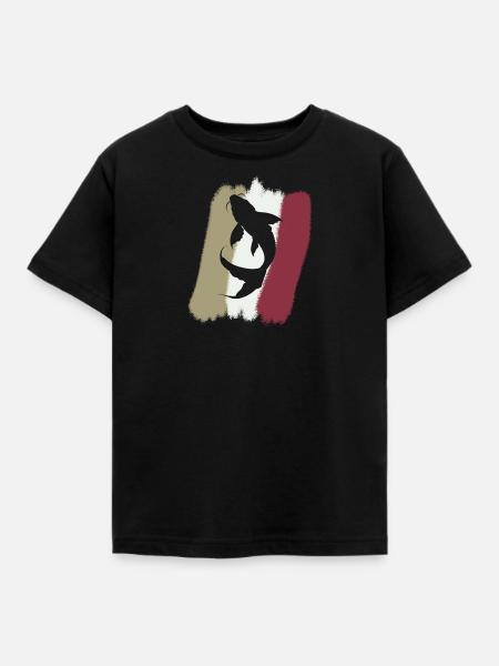 Koi Fisch Teich - Kinder T-Shirt - Schwarz