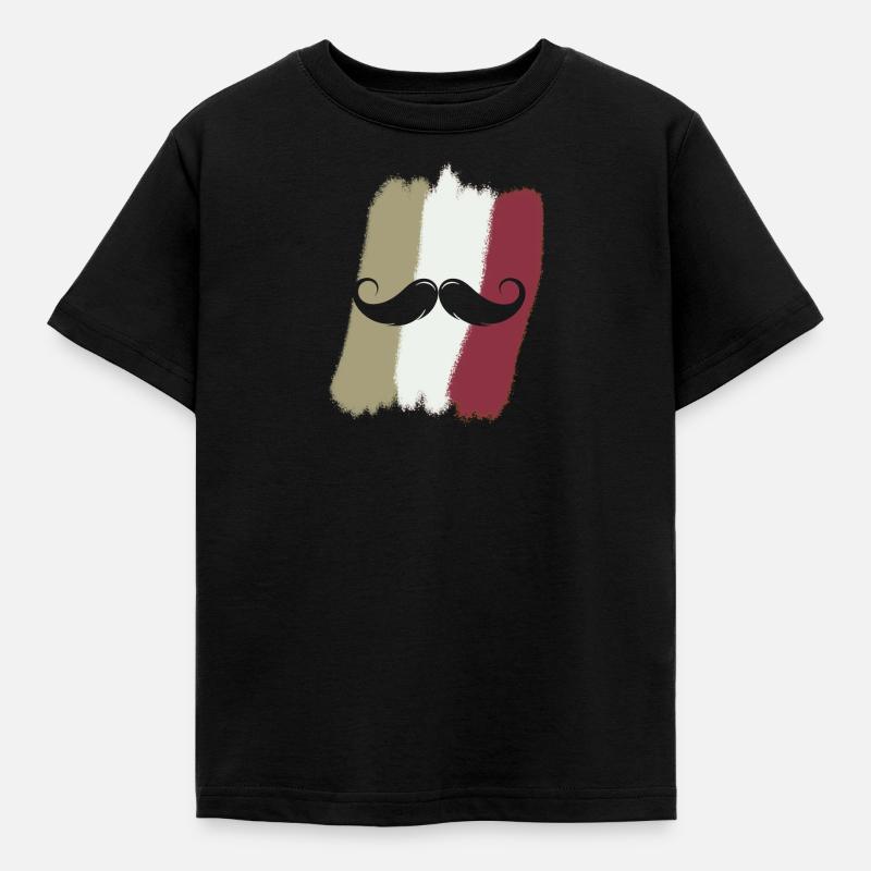 Schnurrbart Gesichtsbehaarung Gentleman - Kinder T-Shirt - Schwarz