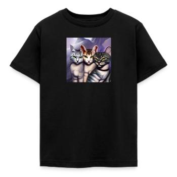 Drôles de chats Chaton Peinture Art - T-shirt Enfant - noir - Devant - AI Model Kid Female (0cm)