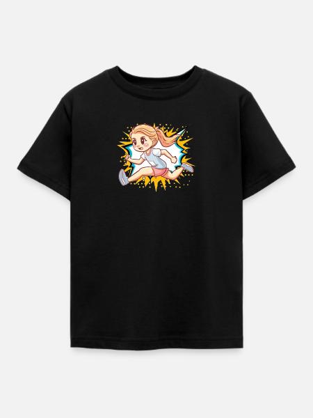Laufen Sprint Ausdauer - Kinder T-Shirt - Schwarz