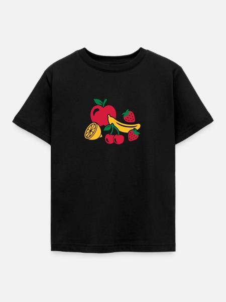 Obst - Kinder T-Shirt - Schwarz