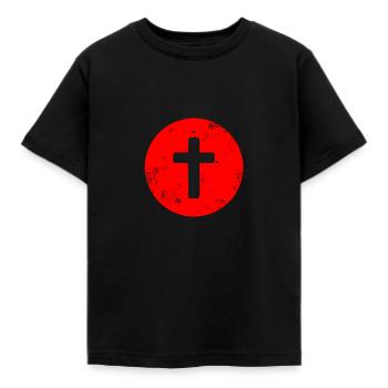 Jesus - Christ - God - Cross - Kids' T-Shirt - black - Front - AI Model Kid Female (0cm)