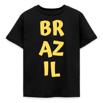 Brazil - Kids' T-Shirt - black - Front - AI Model Kid Female (0cm)