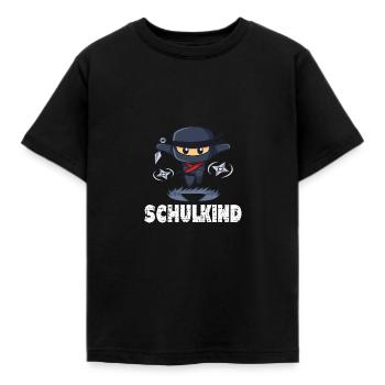 Einschulung Erstklässler Schulkind Ninja - Kinder T-Shirt - Schwarz - Vorne - AI Model Kid Female (0cm)