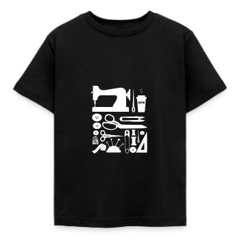 Nähen Näh Shirt Garn Sewing Sew witzig Schneider - Kinder T-Shirt - Schwarz - Vorne - AI Model Kid Female (0cm)