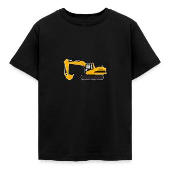 Excavator Construction Machinery Construction Site Construction Worker - Kids' T-Shirt - black - Front - AI Model Kid Female (0cm)