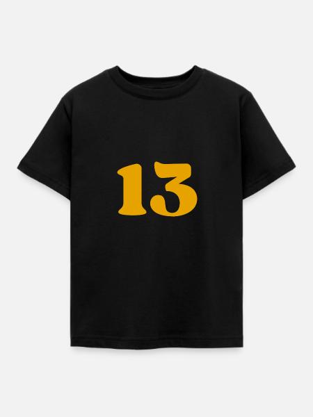 13 - Kinder T-Shirt - Schwarz
