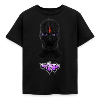 Elektrische Skimaske - Kinder T-Shirt - Schwarz - Vorne - AI Model Kid Female (0cm)