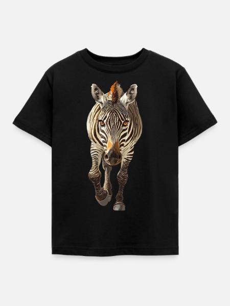 Zebra - Kinder T-Shirt - Schwarz
