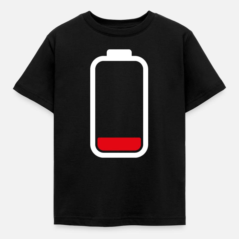 LOW BATTERY - White - Kids' T-Shirt - black