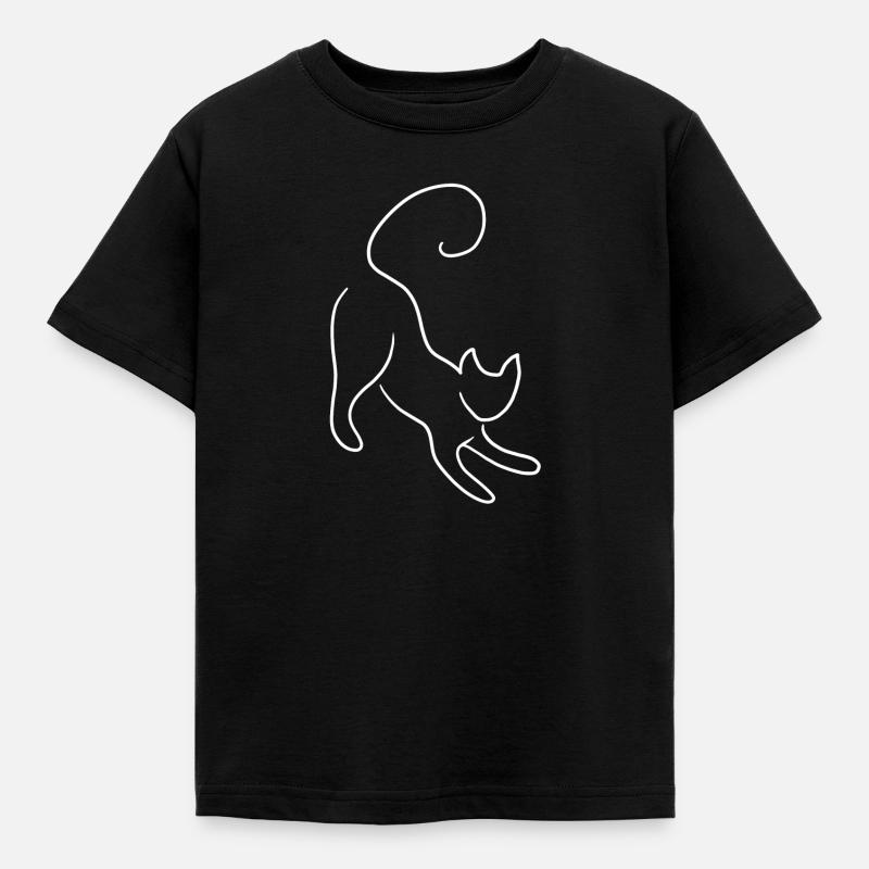 Katze - Kinder T-Shirt - Schwarz