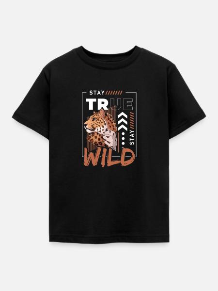 Afrika Großkatze - Kinder T-Shirt - Schwarz