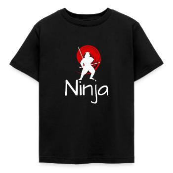 Ninja - Kids' T-Shirt - black - Front - AI Model Kid Female (0cm)