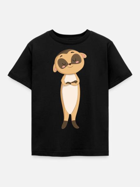 Surikate Erdmännchen - Kinder T-Shirt - Schwarz