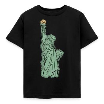 Statue of Liberty - Kids' T-Shirt - black - Front - AI Model Kid Female (0cm)